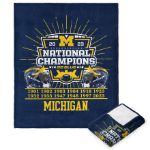 Northwest Michigan Wolverines 2023 National Champions Silk Touch Throw Deken - 50 x 60 inch - Zacht pluche College Football Fan Gear