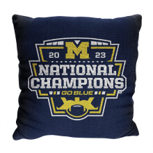 Poduszka do rzucania Northwest Michigan Wolverines 2023 National Champions - Oficjalna poduszka z akcentem tkanym gobelinem NCAA - 18 x 20 cali