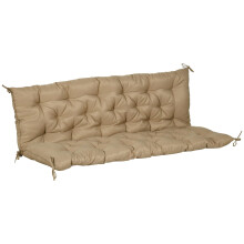 Outsunny 59"""" x 38"""" Tuftet b?nkpude til udend?rsm?bler 3-personers erstatning for gyngestol Patio sofa/sofa overfyldt Inkluderer rygl?n Khaki