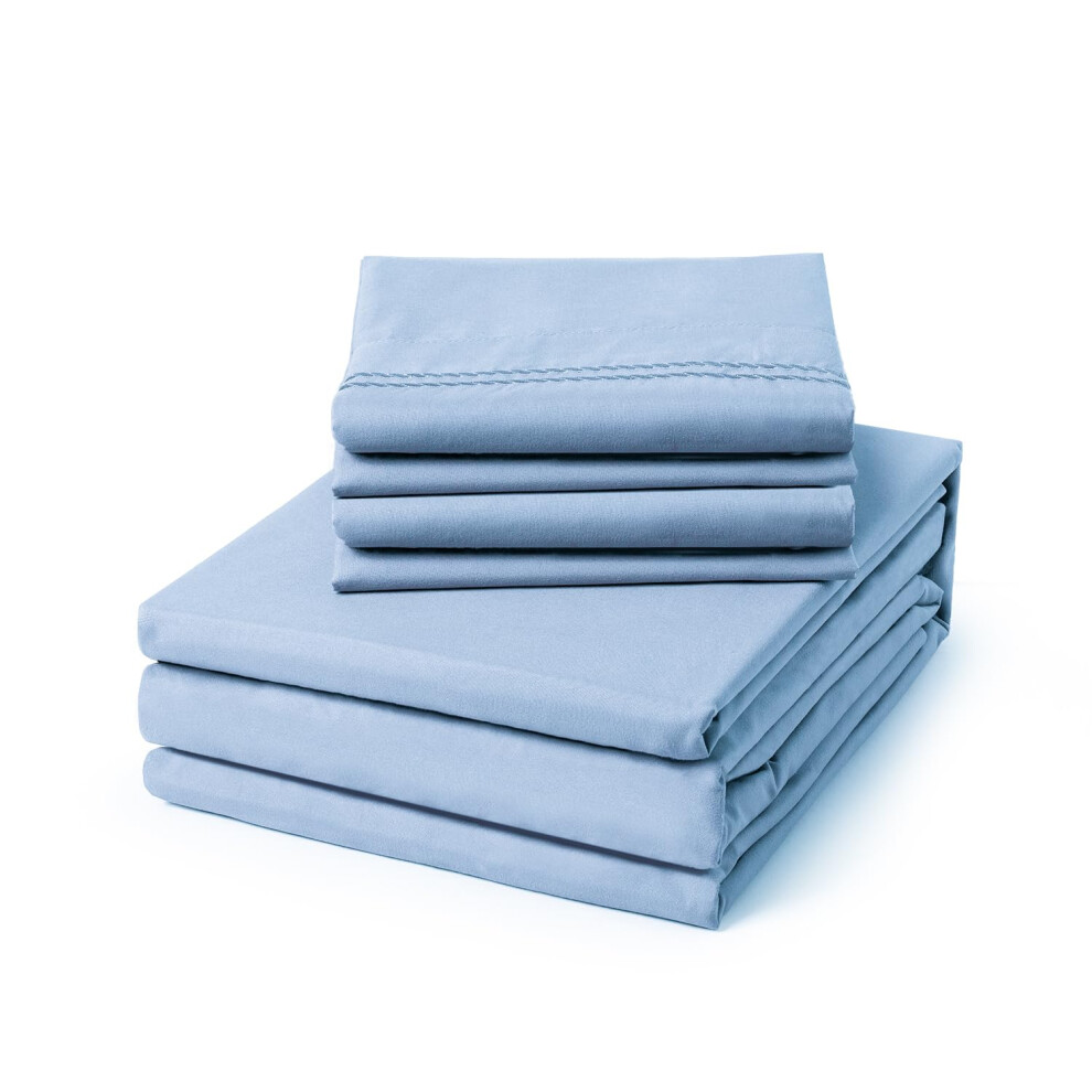 ClevaHome Queen Size Sheet Set - 6 Piece Soft Breathable Luxury Bed Sheet Set - Shrinkage & Fade Resistant Embroidered Bedding Sheet with Deep Pocket-image-OPC-PM928K8-NEW