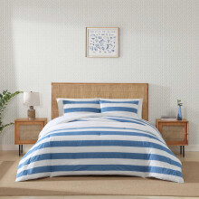 Tommy Bahama - Juego de edredσn Queen Ropa de cama transpirable con fundas a juego Juego de cama a rayas lujosamente suave Certificado Oeko-Tex (