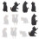 12 silikon katzen-förmige weinkelch-marker, farben 1