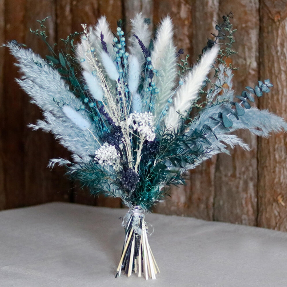 Mifgra Bouquet d'herbe de pampa bleue - Bouquet de fleurs sches ...