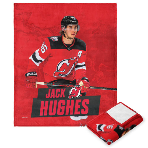 Northwest NHL New Jersey Devils Silk Touch Throw Blanket 50"" x 60"" Jack Hughes
