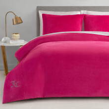 Juicy Couture Hot Pink Velour Twin/Twin XL Dynes?t - 2-delt luksussenget?jsensemble