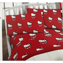 Jay Franco Twin Size Lakan Set 3 delar Barn Set (Hello Kitty Rd) Rosa Svart JF14545