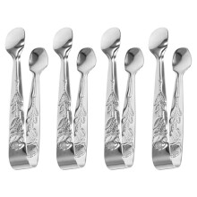 4Stk Mehrzweck Grill- Und Eiszange Edelstahl Silber Für Küche