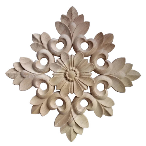 piezas de madera con flores para decoración hogar