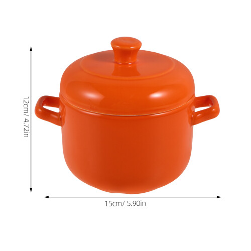 Keramik-Eintopftopf Mit Deckel: 600 Ml, Doppelgriffe, Für Suppe, 1