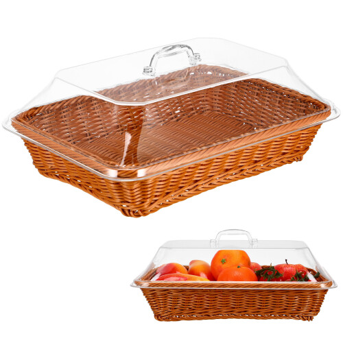 Cesta Para Pan Con , Tejida, Ideal Cocina Picnic