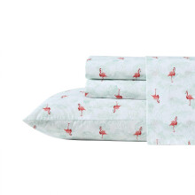 Tommy Bahama - Katoen Percale Kussen Set, Super Zacht, Oeko-Tex Gecertificeerd (Flamingo Santa Rood, Queen)