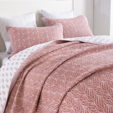 SahSahCasa Quilt S?t King Size 100% Bomuld Quilt Senget?ppe Senget?ppe Botanisk M?nster Ensfarvet Chic Letv?gts Quiltet Dyne til King Bed Hvid/ga