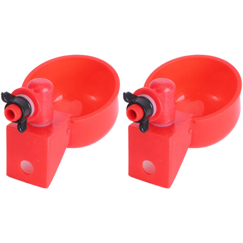 2Pcs Chicken Water Bowl ABS Automatic Waterer Red Durable Design