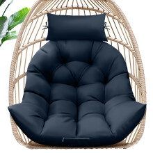 MAGIC ELEPHANT Eierstoelkussen Traagschuim Hangend Eierstoelkussen Vervanging Binnen Buiten Hangmatmand Schommelkussen met hoofdsteun (blauw)