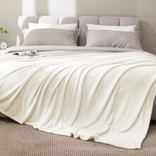 BEDELITE Fleece Blanket Full Size Cream Throw Blankets for Couch & Bed Luxury Plush Cozy Fuzzy Blanket 84x90 inches Super Soft Warm Lightweight Thr