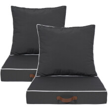 Enipate Outdoor Diepe Zitkussen Set van 2 Weerbestendige Terrasmeubelkussens met Rits en Handvat 24 x 24 x 4 inch Outdoor Rieten Stoelkussens voor Pa