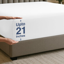 Utopia Bedding - Lenzuolo con angoli con tasche profonde - Tasca extra profonda - Adatto per materassi fino a 21 pollici - Hotel di lusso - Morbi
