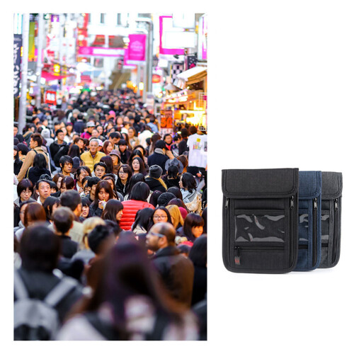 antirrobo rfid con impermeable para pasaporte y correa 1