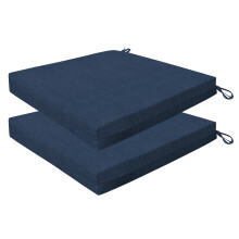 Honeycomb Essentials Outdoor-Sitzkissen, quadratisch, 48,3 x 48,3 cm, Hampton-Textur, Marineblau, Terrassenstuhlkissen, 2er-Pack
