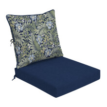 Arden Foam Outdoor Diepe Zitkussenset 24 x 24 Gemaakt met ProFoam Regenbestendig Vervagingsbestendig Saffier Morrison Bloemen