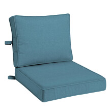 Arden Foam Outdoor Dubbelgestikte Diepe Zitkussenset 24 x 24 Gemaakt met ProFoam Regenbestendig Lichtbestendig Denim Blauw Geweven Effen