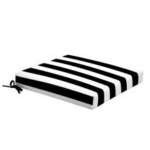 Arden Foam zitkussen voor buiten dineren, 19 x 19, gemaakt met ProFoam, regenbestendig, lichtbestendig, zwarte Cabana-streep