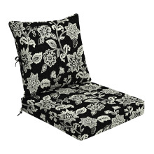 Arden Foam Outdoor Diepe Zitkussenset 24 x 24 Gemaakt met ProFoam Regenbestendig Vervagingsbestendig Ashland Zwart Jacobean