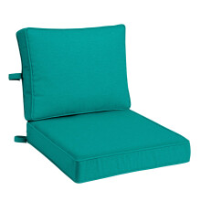 Arden Foam Outdoor Dubbelgestikte Diepe Zitkussenset 24 x 24 Gemaakt met ProFoam Regenbestendig Vervagingsbestendig Gem?eerd Blauwgroen Geweven Effen