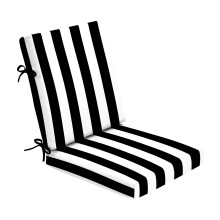 Arden Foam Outdoor Eetkamerstoelkussen 20 x 20 Gemaakt met ProFoam Regenbestendig Lichtbestendig Zwarte Cabana Streep