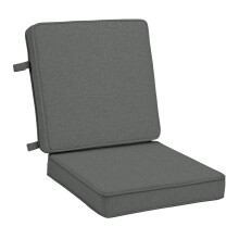 Arden Foam Outdoor Double Welted Eetkamerstoelkussen 20 x 20 Gemaakt met ProFoam Regenbestendig Lichtbestendig Gem?eerd Houtskool Geweven Effen