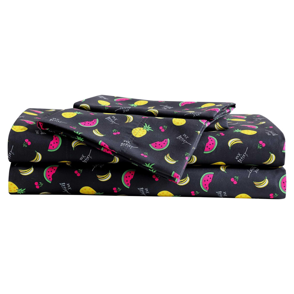 Betsey Johnson - Queen Bed Sheets Super Soft & Lightweight Bedding with Matching Pillowcases Fade & Wrinkle Resistant (Fruits Toss Pink Queen)-image-OPC-PM92VPC-NEW