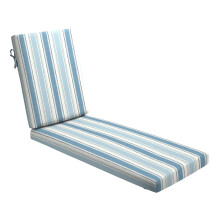 Arden Foam Chaise Lounge-kussen voor buiten, 21 x 72 Gemaakt met ProFoam, regenbestendig, lichtbestendig, Franse blauwe linnen streep