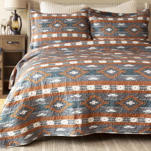 CARSTENS INC. Westerse Azteekse landelijke beddengoedset Zuidwestelijke 3-delige microvezel dekbedset met koeienprint Wrangler Checotah Full/Queen