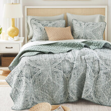Comfort Spaces Boho Quiltset King Omkeerbaar Vermicelli Quilten Kingsize bed Alle seizoenen Lichtgewicht dekbed Winterlaag Beddengoed Gloria King Gro