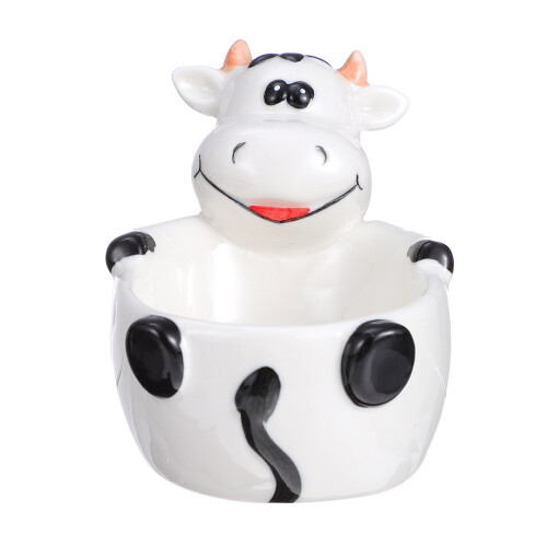 1Pc Cartoon Animal Ceramic Bowl White Practical Food Container