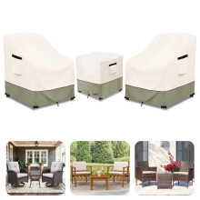 Owlcover 3-Piece Patio Furniture Covers Waterproof for Outdoor Bistro Set with Table & 2 Chair Covers Heavy Duty 600D Outdoor Veranda Patio Garden F