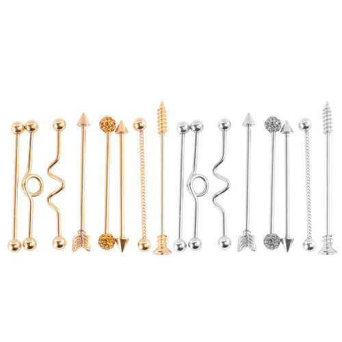 pendientes industriales inoxidable flechas barra roscada unisex