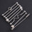 pendientes industriales inoxidable flechas barra roscada unisex 8