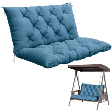 Veranda Schommelkussen met Rugleuning Waterdicht Bankkussen voor Tuinmeubilair 2-3 Zits Vervanging Verdikt 5 inch schommelkussen met banden Patio Bui