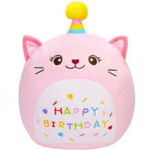 LICSOR Kat Pluche Speelgoed 14 Inch Schattige Eenhoorn Verjaardag Knuffeldier Zachte Kat Plushies Kussen Roze Cadeau voor Kinderen