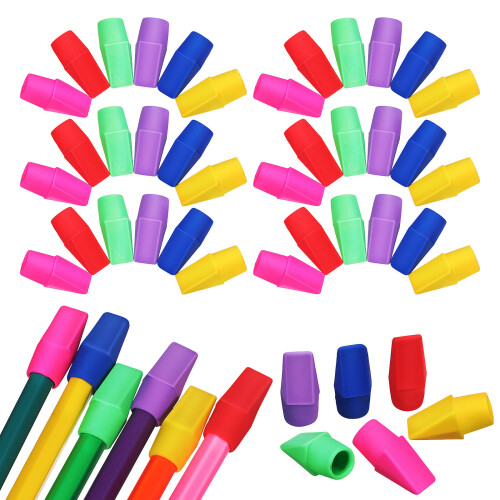 120 gommes pour crayon colorées, maison, , classe 1