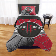 NORTHWEST Houston Rockets officieel gelicentieerde NBA-dekbedset - Full/Queen & Twin/Twin XL - Zacht beddengoed met teamlogo en kussenhoezen - Basket