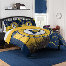 NORTHWEST Indiana Pacers Juego de edredσn con licencia oficial de la NBA - Full/Queen y Twin/Twin XL - Ropa de cama suave con logotipo del equipo