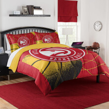 NORTHWEST Atlanta Hawks Juego de edredσn con licencia oficial de la NBA - Full/Queen & Twin/Twin XL - Ropa de cama suave con logotipo del equipo