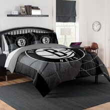 NORTHWEST Brooklyn Nets Virallisesti lisensoitu NBA-peittosetti - Full/Queen & Twin/Twin XL - Pehmet vuodevaatteet, joissa Team Logo & tyynynvarret