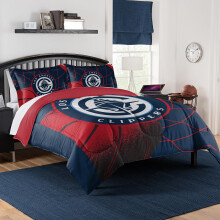 NORTHWEST Los Angeles Clippers Juego de edredσn con licencia oficial de la NBA - Full/Queen y Twin/Twin XL - Ropa de cama suave con logotipo del