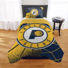 NORTHWEST Indiana Pacers Juego de edredσn con licencia oficial de la NBA - Full/Queen y Twin/Twin XL - Ropa de cama suave con logotipo del equipo