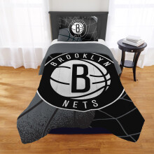NORTHWEST Brooklyn Nets Officieel gelicentieerde NBA-dekbedset - Full/Queen & Twin/Twin XL - Zacht beddengoed met teamlogo en kussenhoezen - Basketba