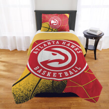 NORTHWEST Atlanta Hawks virallisesti lisensoitu NBA-peittosetti - Tysi/Queen/Twin/Twin XL - Pehmet vuodevaatteet, Team Logo & Tyynynvarret - Koripa
