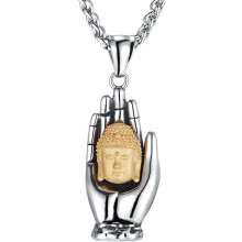 Punk Buddha Halskette Für Herren, Handpalmen Schmuck